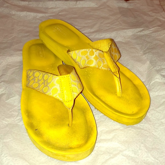 yellow coach shoes
